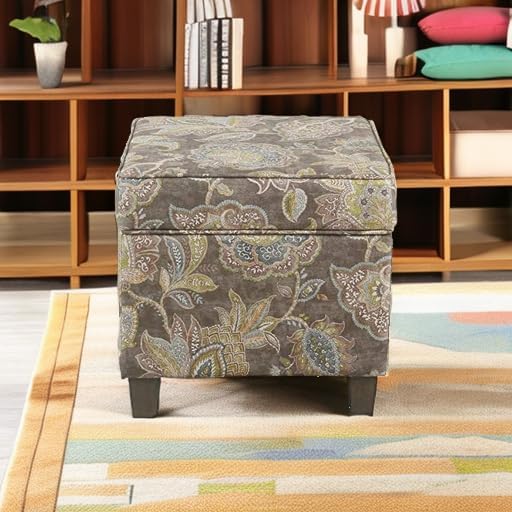 Homepop Home Decor |K7342-A824 | Classic Square Storage Ottoman - Image 2