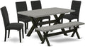 East West Furniture X696DR124-6 6 Piece Dining Set Contains a Rectangle Dining by EastWestFurniture