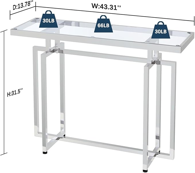 ASYA Glass Console Table for Entryway, Modern Entryway Table - Image 2