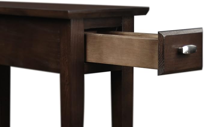 Leick Home 15 in Wide End Table, Solid Wood Construction, One Drawer, One Lower - Image 9
