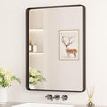 Keonjinn Black Bathroom Mirror for Over Sink, 24 x 32 Inch Matte Black Mirrors by Keonjinn