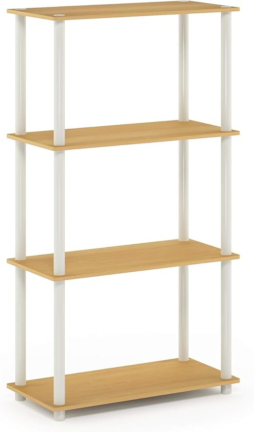 Furinno Turn-N-Tube 4-Tier Multipurpose Shelf Display Rack, Round Tubes by Furinno-FitsYourSpaceFitsYourBudget