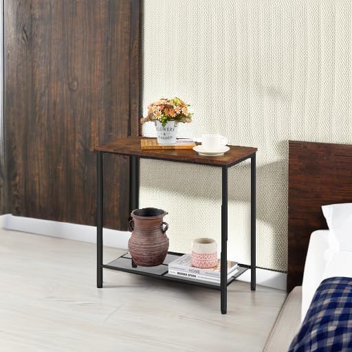 Hoctieon 2 Tier End Table, Sofa Side Table, Narrow Side Table - Image 6