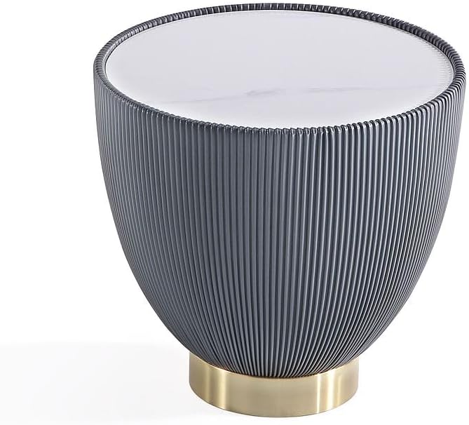 Manhattan Comfort Anderson Modern 18" Round End Table 2.0 | Ceramic Marble - Image 8
