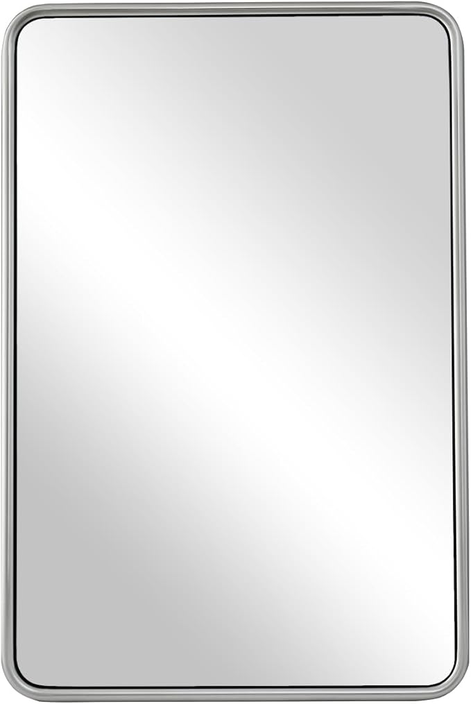 ANDY STAR 24x36 Brushed Nickel Bathroom Mirror, Stainless Steel Metal Frame - Image 9