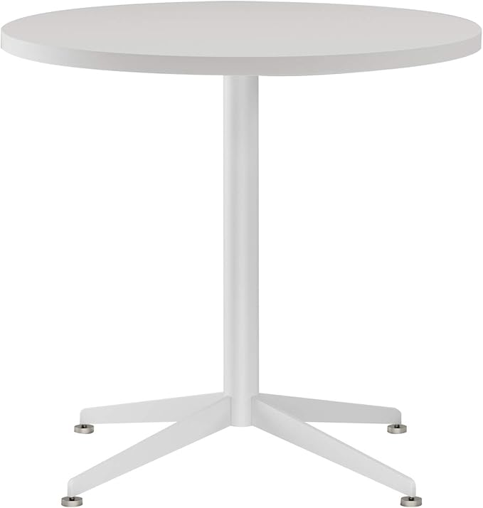 White Dining Table Round Small Office Table Conference Table Coffee Meeting by SENGLIDA