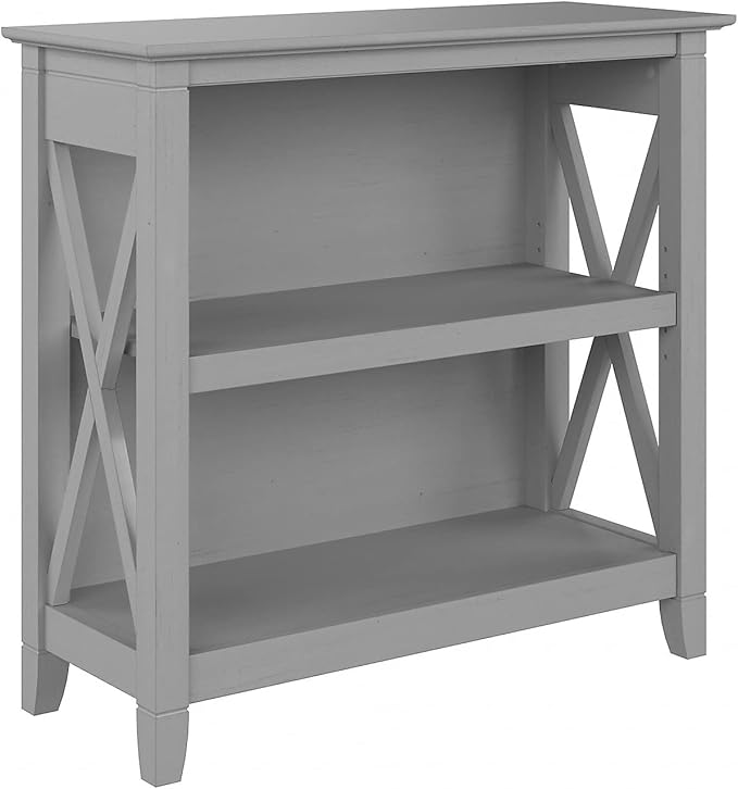 Bush Furniture Key West Small 2 Shelf Bookcase in Cape Cod Gray, Compact Home by BushHome