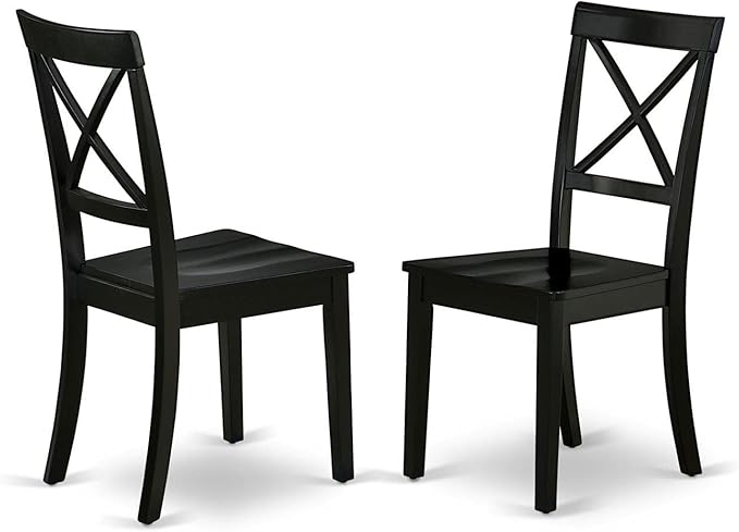 East West Furniture SHBO5-BLK-W 5 Piece Dining Set Includes a Round Kitchen - Image 3