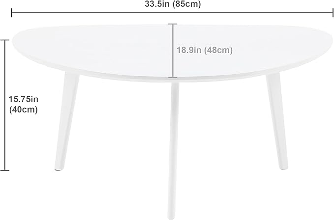 FIRMINANA Small White Oval Coffee Table - Image 3