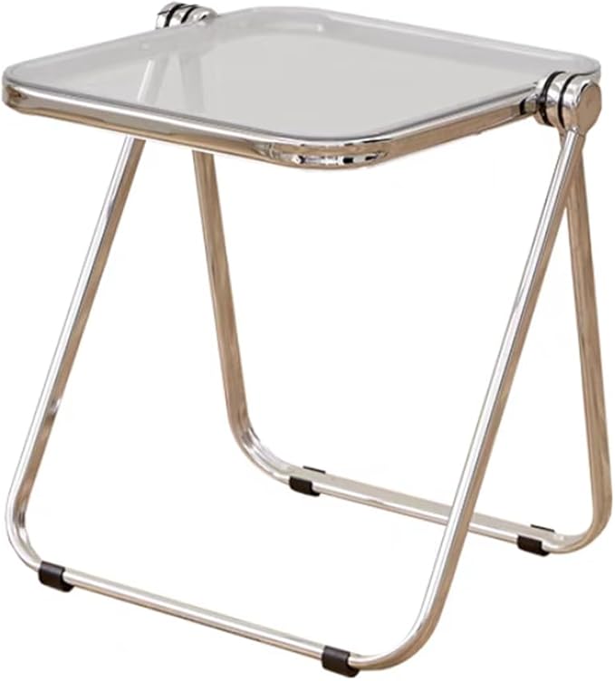 16.2" × 14.1" Acrylic Folding Table, Small Lightweight End Table by HYYTEIBL