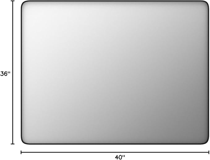 Black Bathroom Mirror 40X36 Inch, Rounded Rectangle Matte Bathroom Vanity Mirror - Image 9