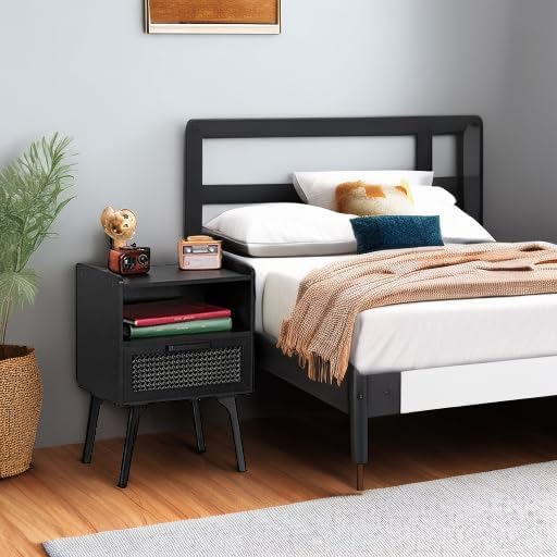Lerliuo Rattan Nightstand, Side Table - Image 6