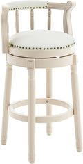 Cow top Leather Wooden Bar Stools, 360 Degree Swivel Bar Height Chair by AULIFE