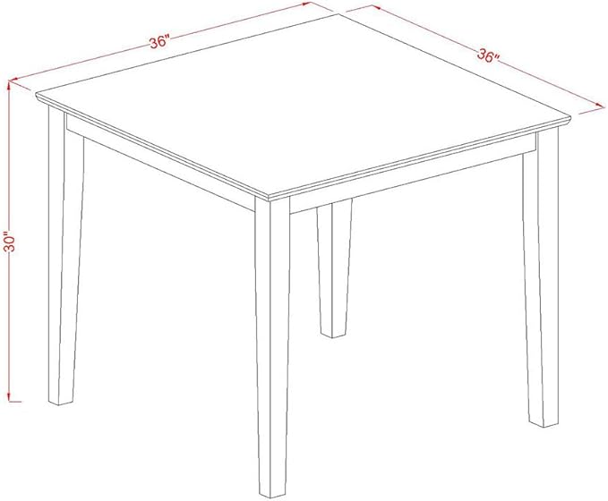 East West Furniture OXEN5-LWH-06 5 Piece Modern Dining Table Set Includes a - Image 10