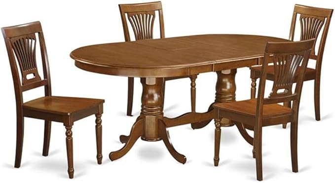 East West Furniture PLAI5-SBR-W 5 Piece Dining Room Furniture Set Includes an by EastWestFurniture