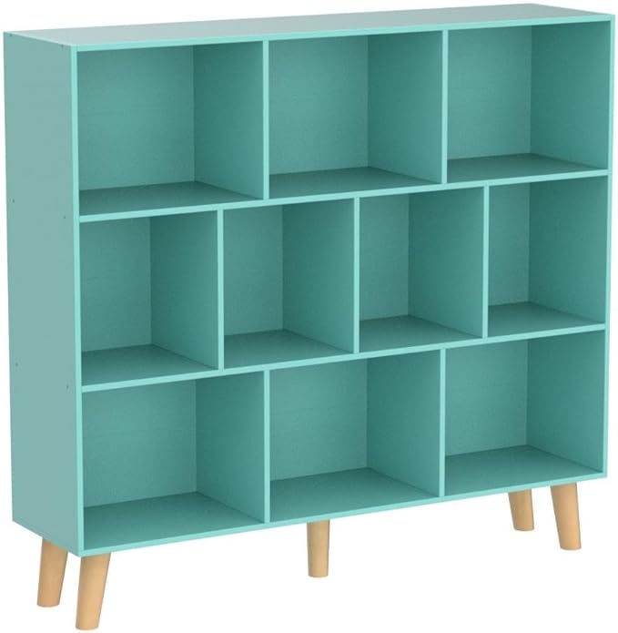 LEYAOYAO 10 Cube Bookshelf, 3 Tier Modern Wide Bookcase - Image 4