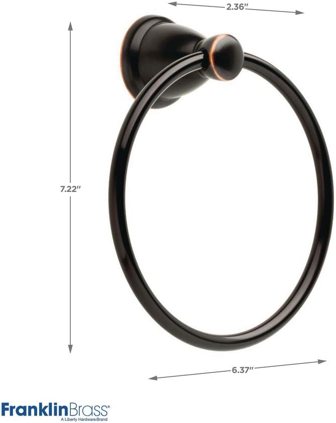 Franklin Brass Kinla 3-Piece Bathroom Set Oil Rubbed Bronze 24" Towel Bar Rack - Image 4