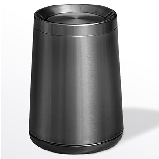 10 L/2.6Gallen, Swing Lid Trash Can, Brushed Stainless Steel Garbage Can by LEASYLIFE