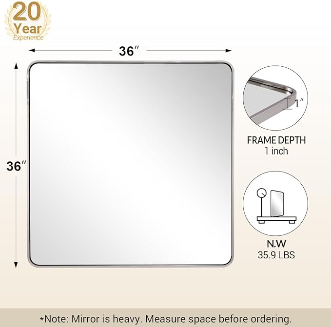 ANDY STAR 36x36 Inch Chrome Mirrors - Image 2
