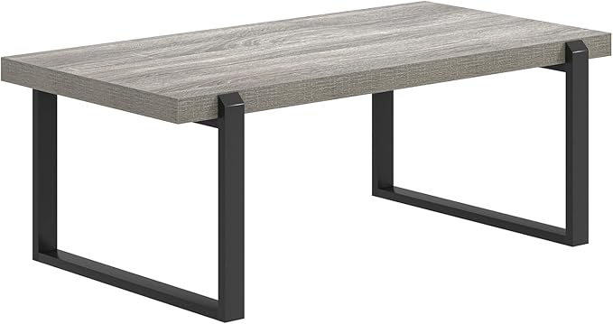 FOLUBAN Modern Coffee Table, Rustic Wood and Metal Center Table, Retro Small - Image 9