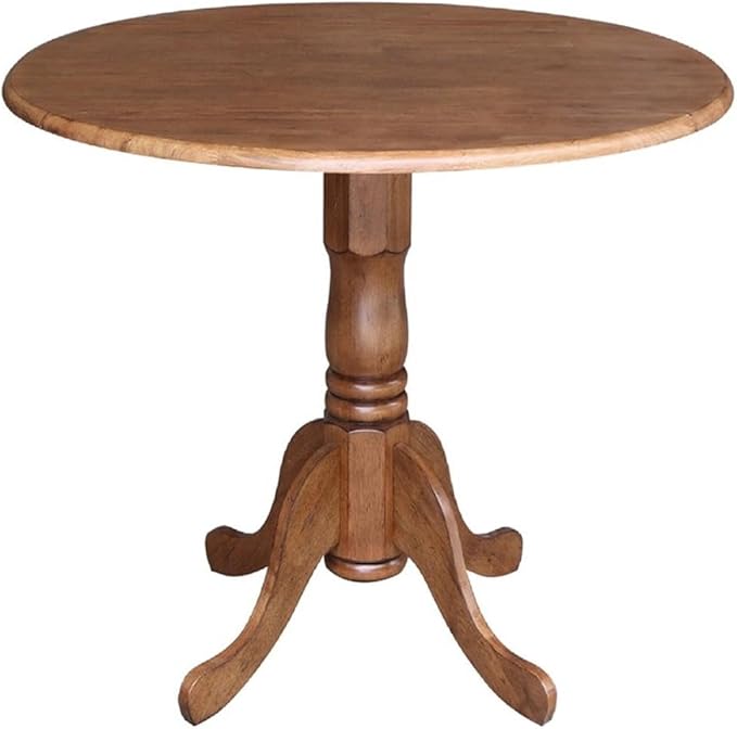 IC International Concepts 42-Inch Round Dual Drop Leaf Pedestal Dining Table by InternationalConcepts
