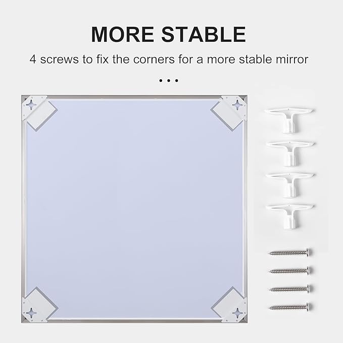 30x36 Inch Silver Bathroom Mirror - Image 7