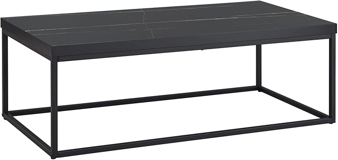 CENSI 47-Inch Black Marble Accent Coffee Table/Center Table - Image 8