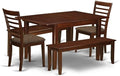 East West Furniture MILA5D-MAH-C 5 Piece Dining Table Set Includes a Rectangle by EastWestFurniture