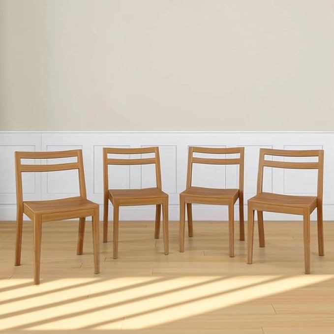 Grain & Grove Davie Dining Room Chairs Set of 4, Solid Wood Modern Kitchen Chair by GrainGrove