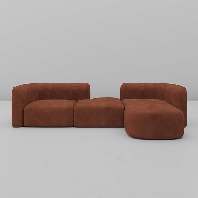 Acanva Luxury Modern Tight Curved Back Velvet Sofa, Minimalist Style Comfy Couch - Image 7