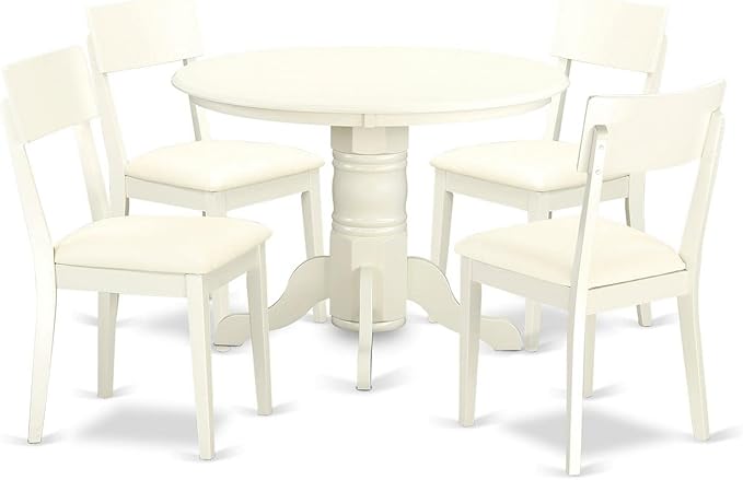 East West Furniture SHAD5-LWH-LC 5 Piece Kitchen Table & Chairs Set Includes a by EastWestFurniture