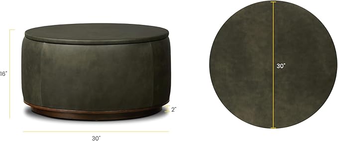 POLY & BARK Herve Storage Ottoman in Olivine Green - Image 2