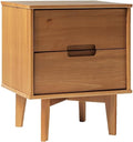 Walker Edison Mid Century Modern Grooved Handle Wood Nightstand Side Table by WalkerEdison