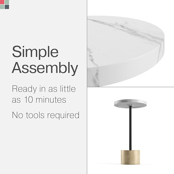 Round Metal Drink Table, Pedestal Drink Desk, Modern Home, and Living Room - Image 4