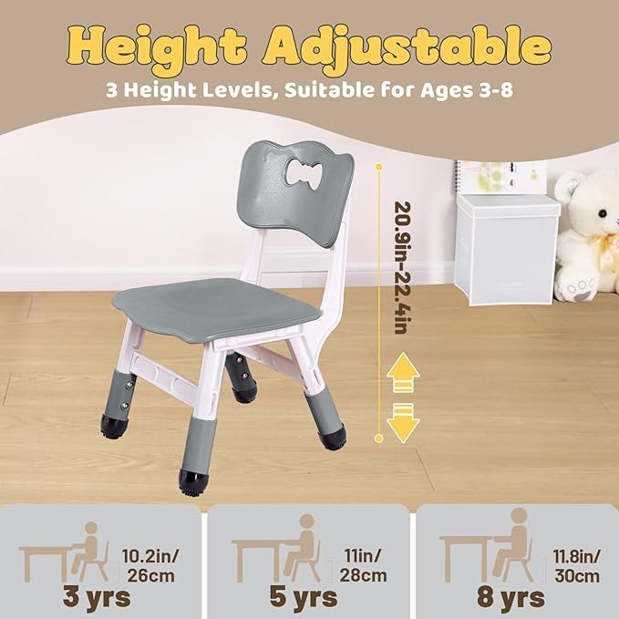 FUNLIO Adjustable Kids Chair, 3 Level Height Adjustable Toddler Chair - Image 4