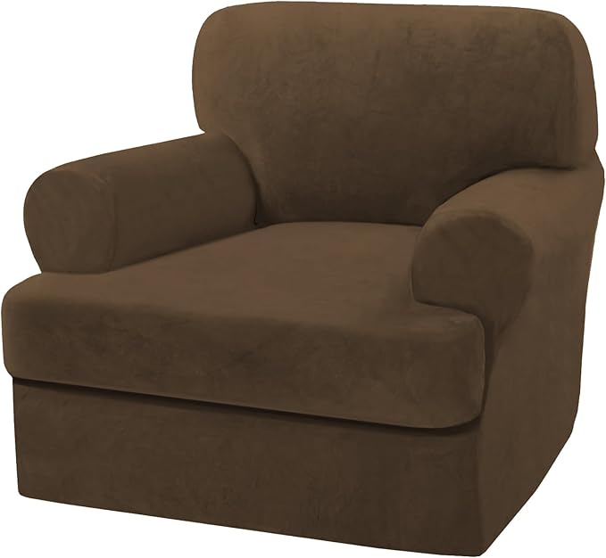 H.VERSAILTEX Sofa Cover 2 Piece T Cushion Armchair Slipcovers Thick Velvet by HVERSAILTEX