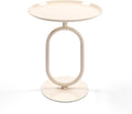 Lantern-Shaped Metal End Table, Small Round Side Accent Pedestal Modern Coffee by HanStrong