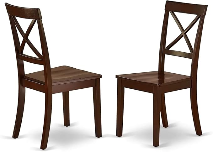 East West Furniture ESBO3-MAH-W 3 Piece Dining Room Table Set Contains a Round - Image 4