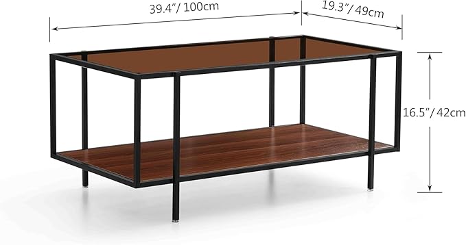 Shrine Glass Coffee Table, Modern Design, Dual-Layer Coffee Table - Image 2