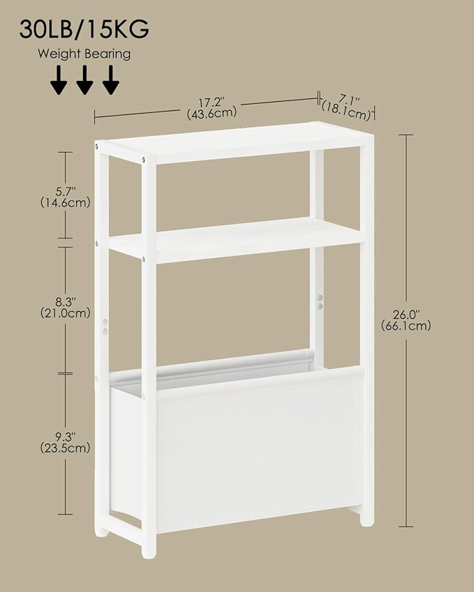 Narrow Side Table, 3-Tier Side Table - Image 2