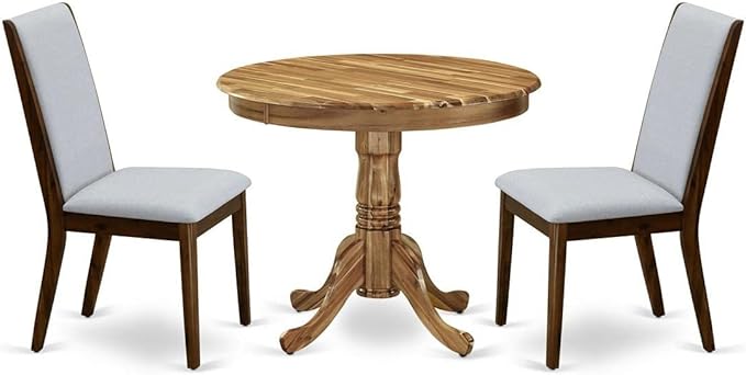 East West Furniture ANLA3-ANA-05 3 Piece Dining Set Contains a Round Kitchen by EastWestFurniture