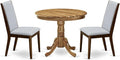 East West Furniture ANLA3-ANA-05 3 Piece Dining Set Contains a Round Kitchen by EastWestFurniture