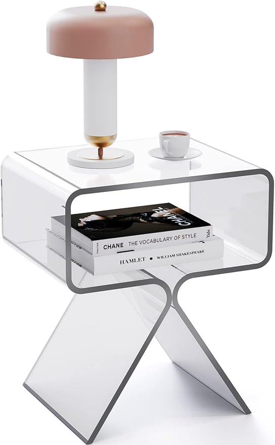 Acrylic Nightstand Side Table Modern Design Clear Home Decor Display End Table by AcrylicFurnitureHomeDecor