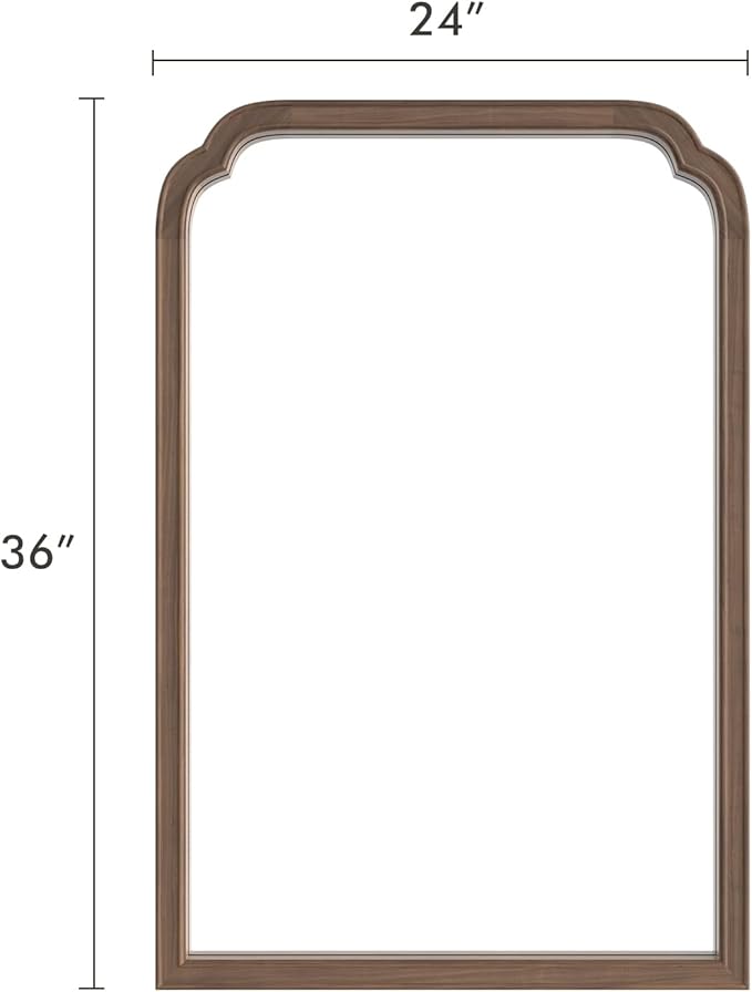 WallBeyond Wooden Framed Wall Mirror, Natural Wood Bathroom Vanity Mirror - Image 6
