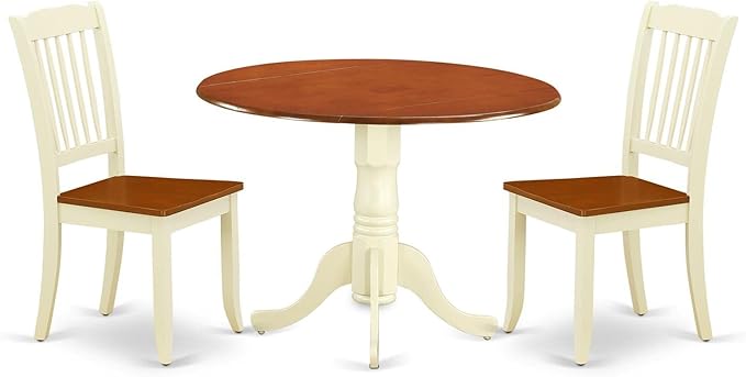 East West Furniture DLDA3-BMK-W 3 Piece Dining Room Furniture Set Contains a by EastWestFurniture