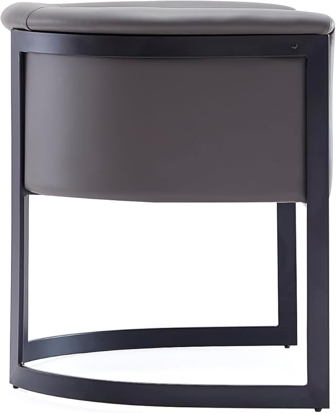 Manhattan Comfort Corso Faux Leather Upholstered Dining Chair, Barrel-Style - Image 5