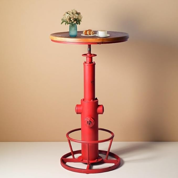 Vintage 38.6-44.4inch Height Adjustable Bar Table Industrial Fire Hydrant by BOKKOLIK