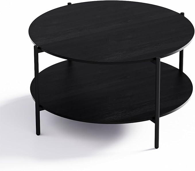 Round Coffee Table, 2-Tier 32.9" Circle Coffee Tables - Image 7
