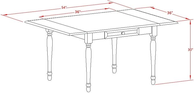 East West Furniture MZAV5-BCH-W 5 Piece Dinette Set - Image 11