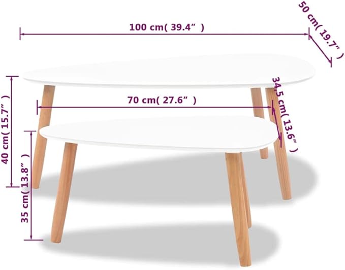 vidaXL Nesting Coffee Table 2 pcs, Side Tables - Image 9